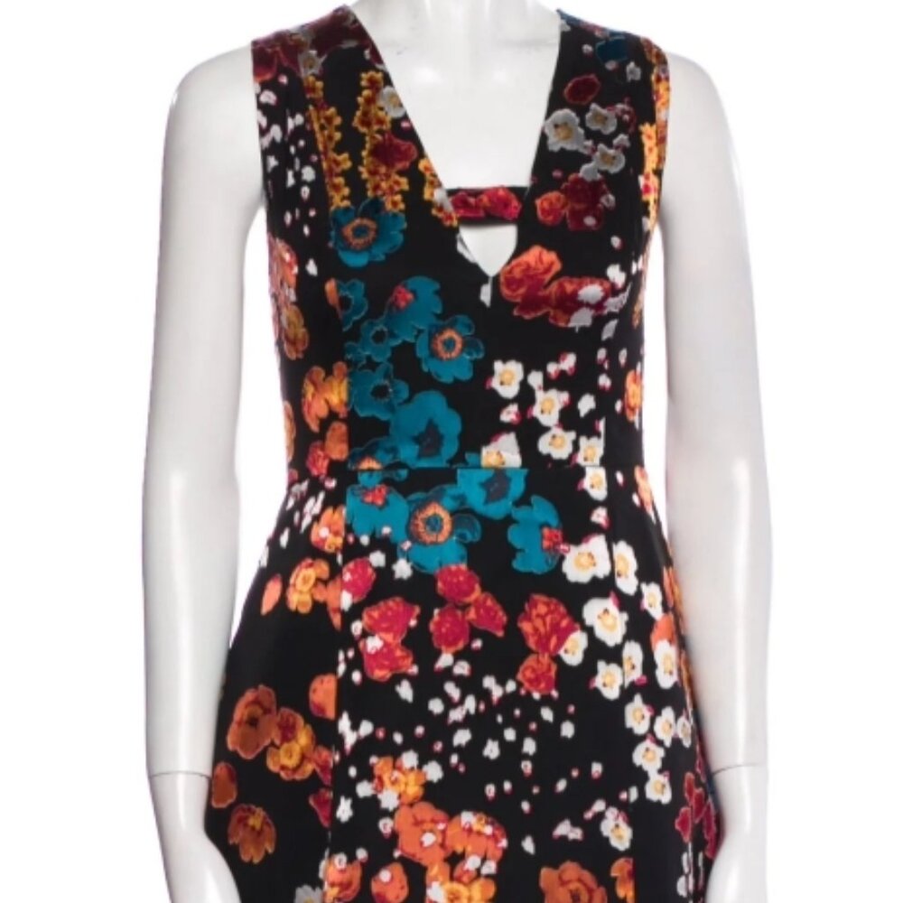 SOLD Alice + Olivia Patty Lantern A-line Floral Multi V-neck Mini Dress XL $540